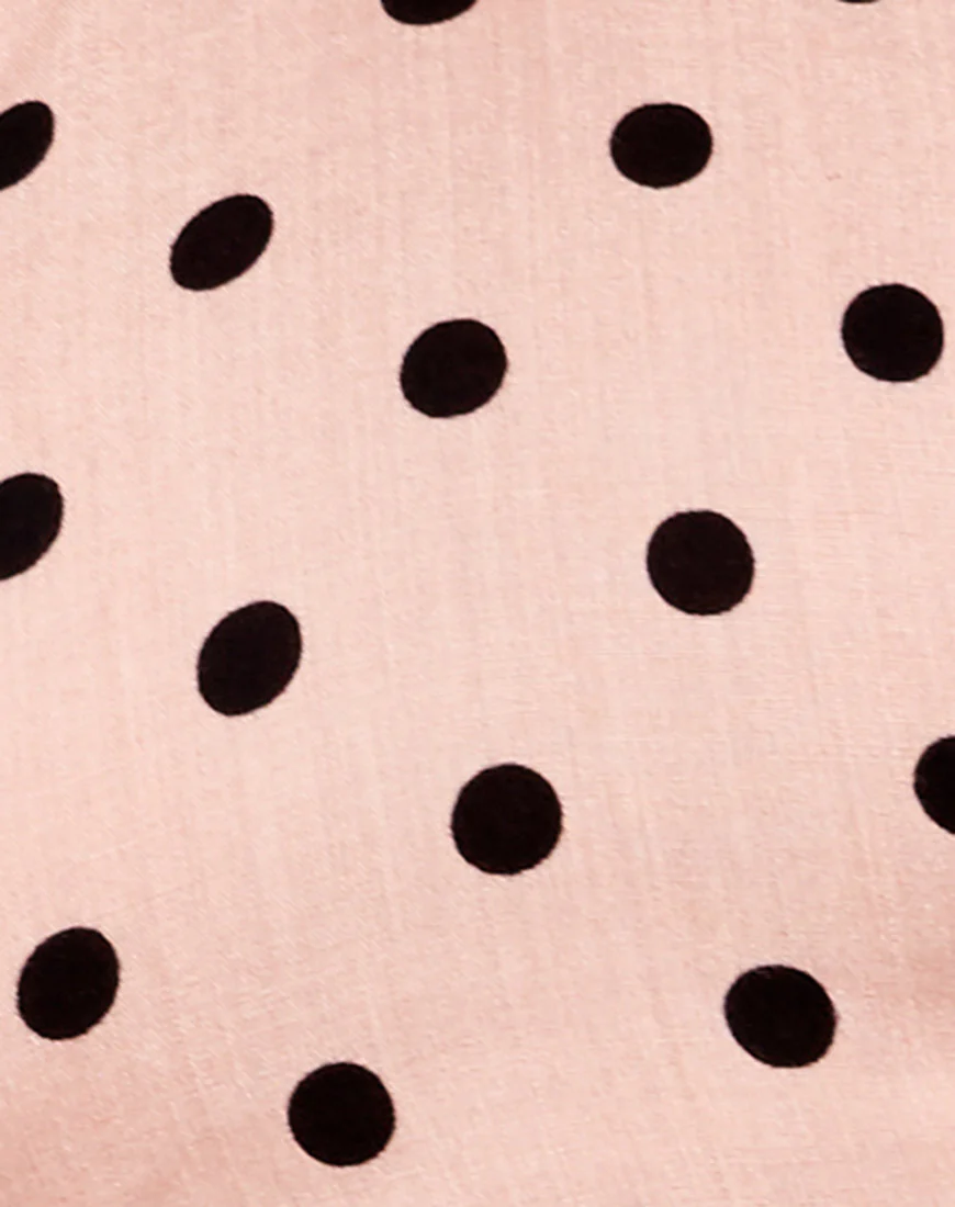 Sheny Mini Skirt in New Polka Nude Black - Image 6