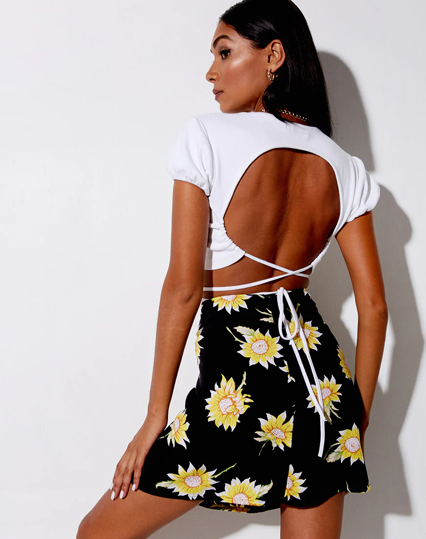 Sheny Mini Skirt in Sunny Days Black - Image 2