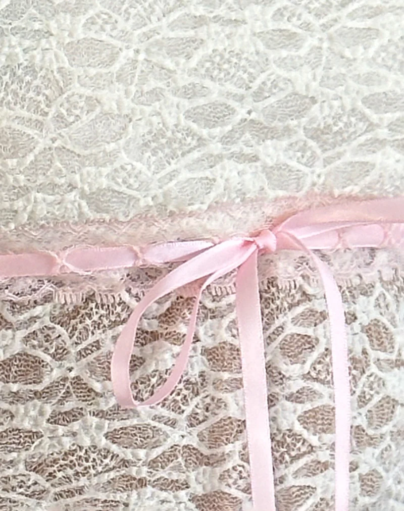 Sherine Lace Top in Cream with Pink Binding - Image 6