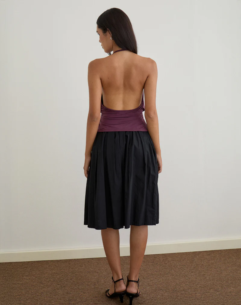 Sherlyn Halter Top in Cupro Deep Purple - Image 5