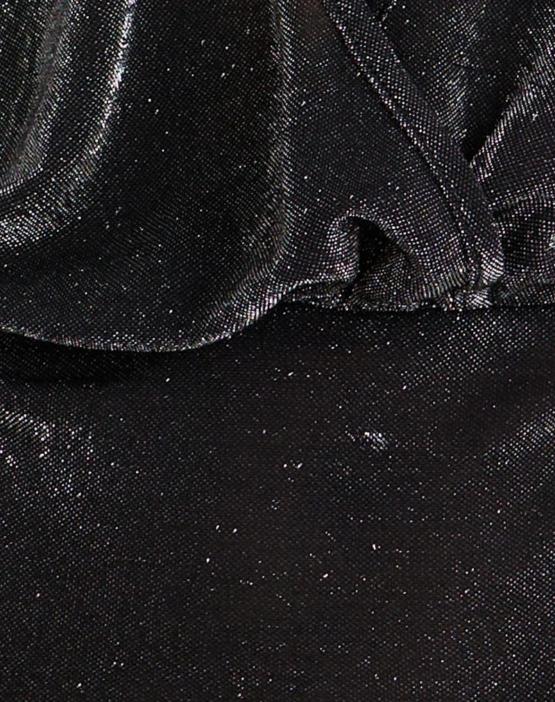 Sherlyn Halter Top in GIitter Lurex Mesh Black - Image 6