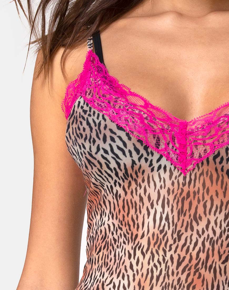Sheys Dress Mini Tiger Mesh with Violet Lace - Image 5