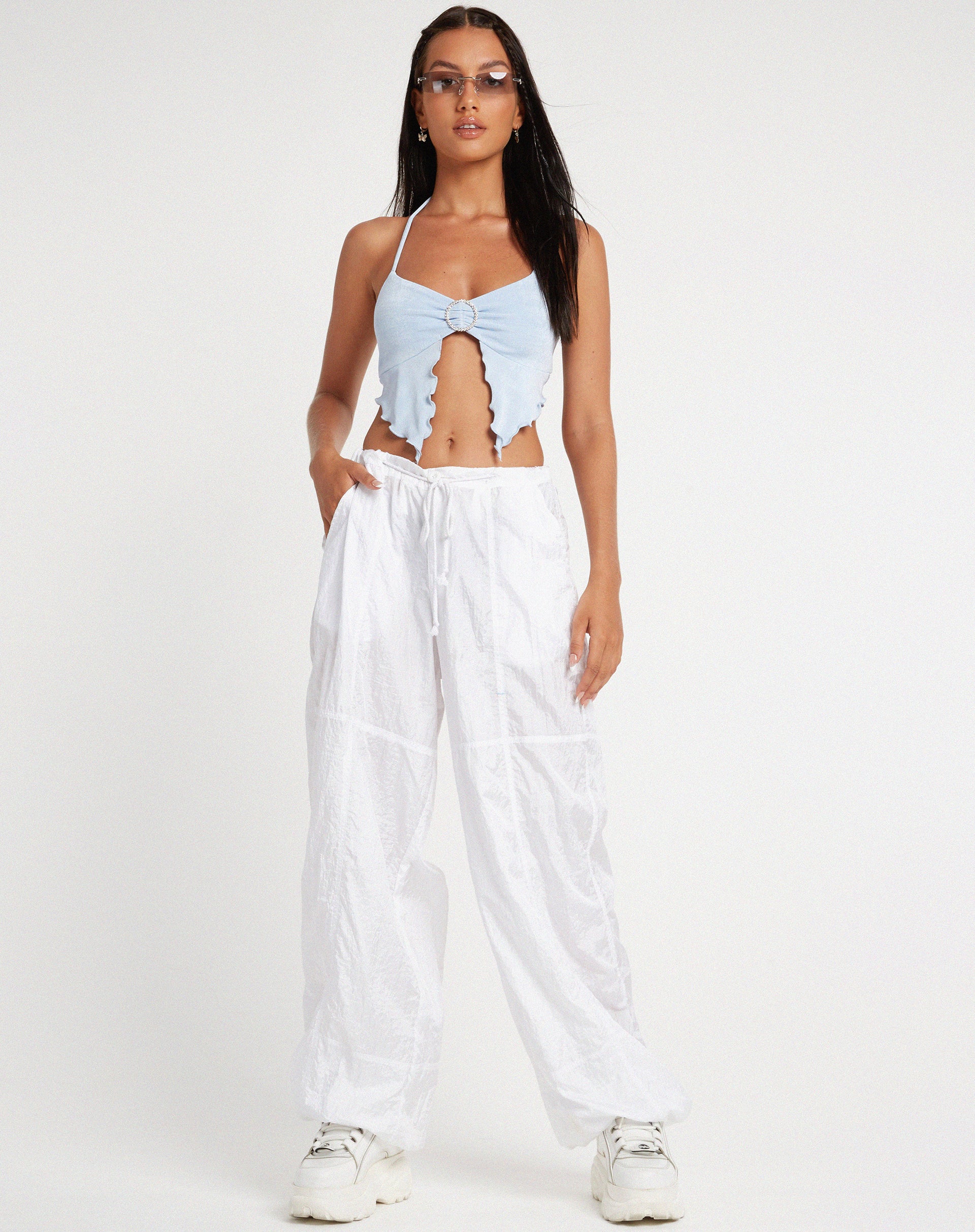 Shima Top in Crepe Baby Blue - Image 6