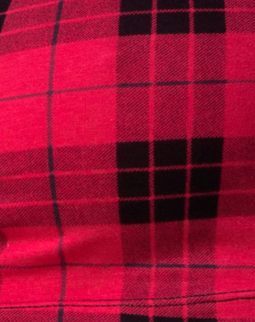 Shimla Crop Top in Winter Plaid Red / Black - Image 9