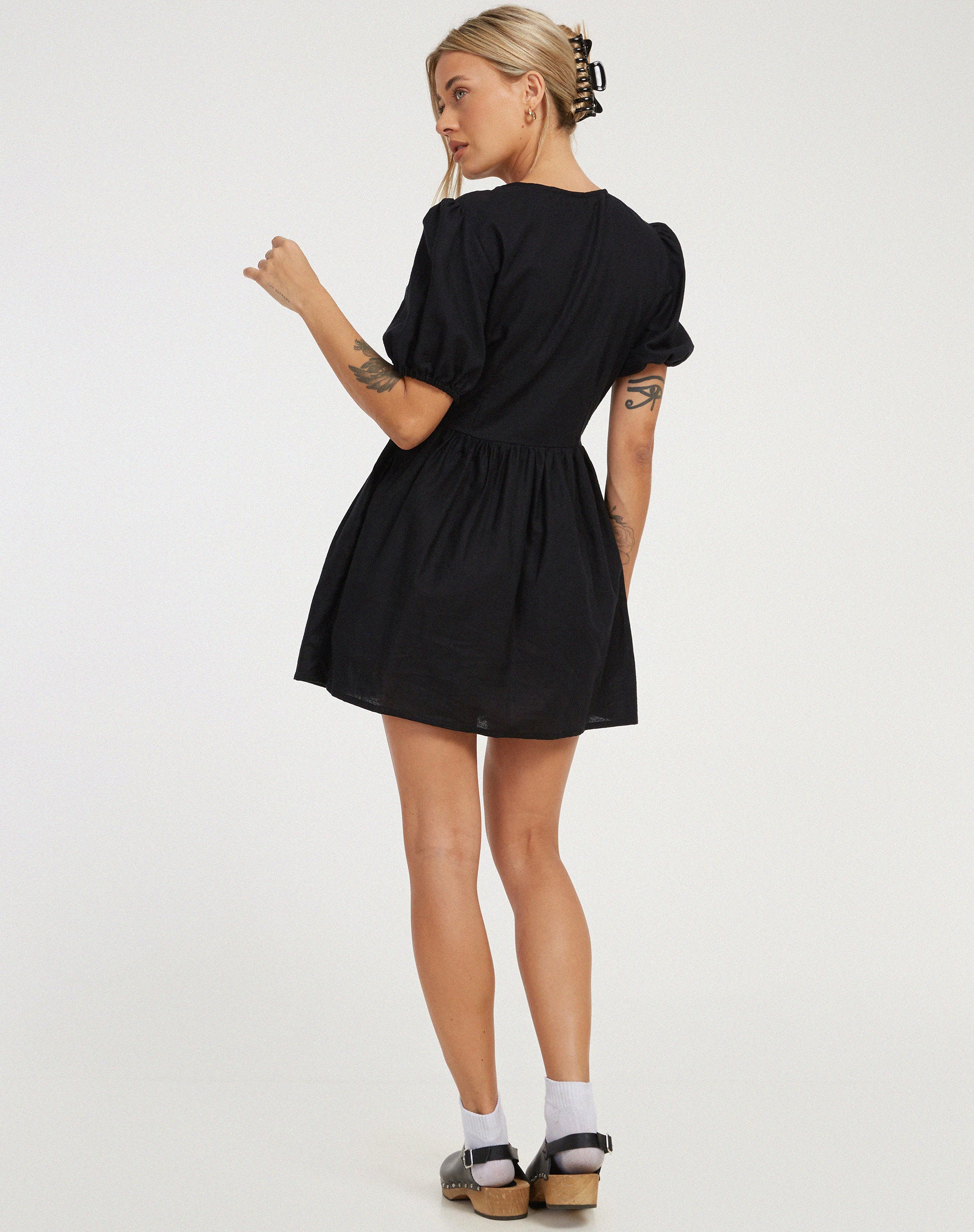 Shirley Mini Dress in Black - Image 4