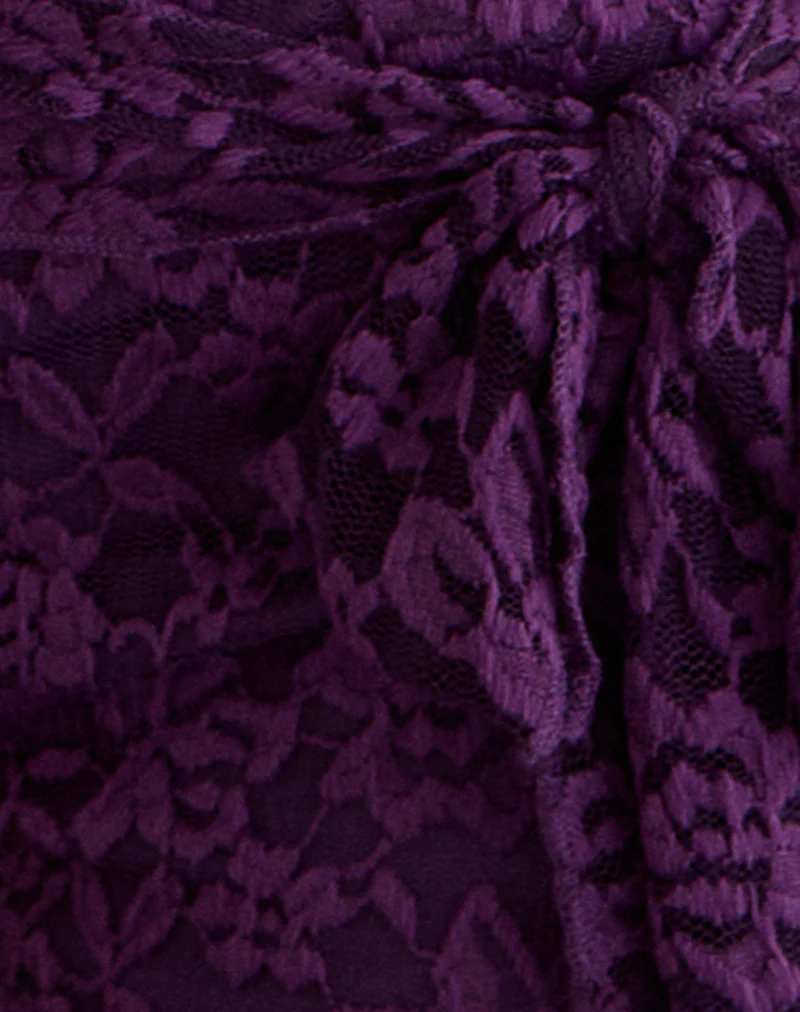 Shoumi Short with Frill in Lace Purple - Image 6