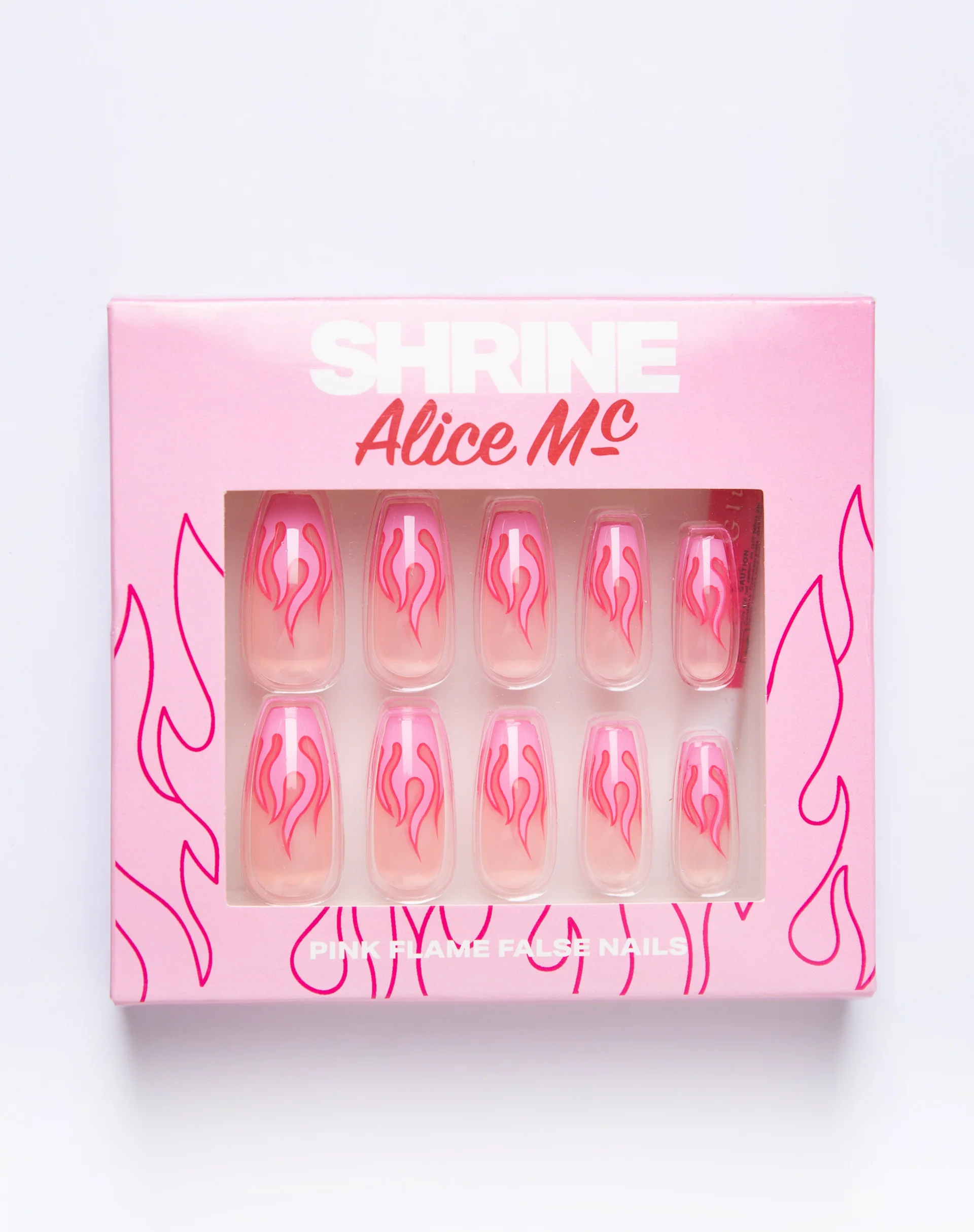 Shrine X Alice MC Pink Flame Nails - Image 2