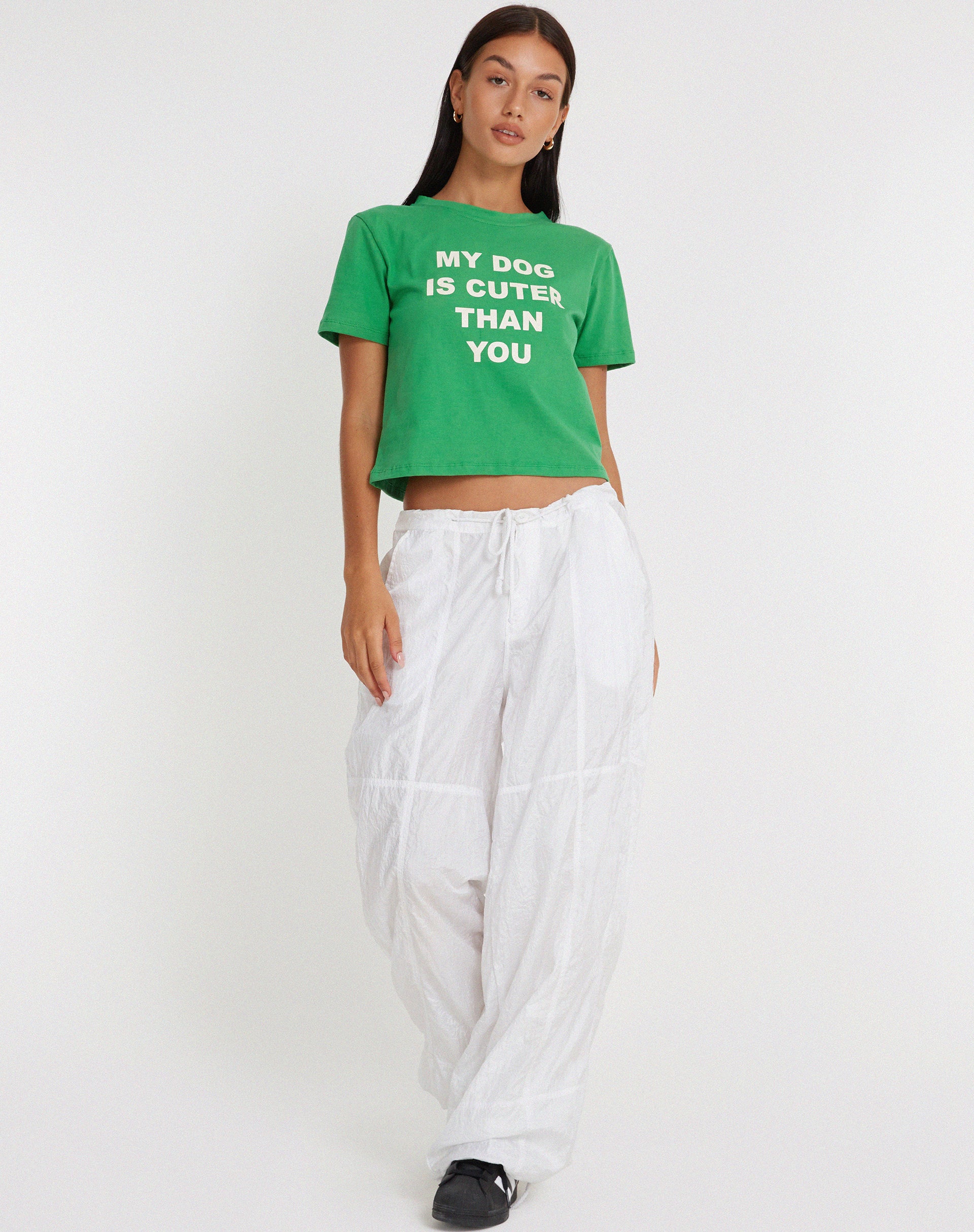 Shrunk Tee in Bush Green My Dog Is Cuter Than Yours - Image 3