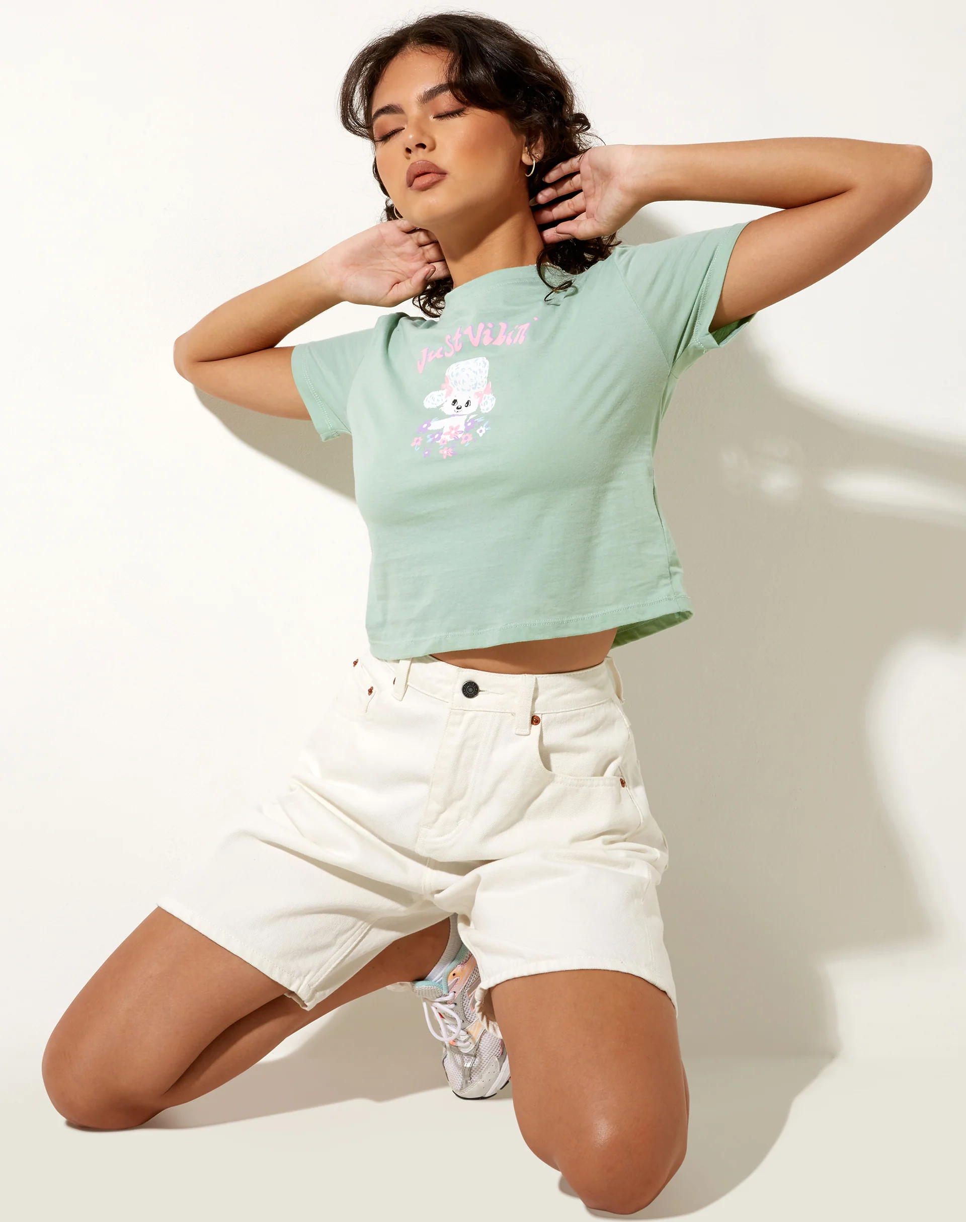 Shrunk Tee in Lido Green Just Vibin - Image 4