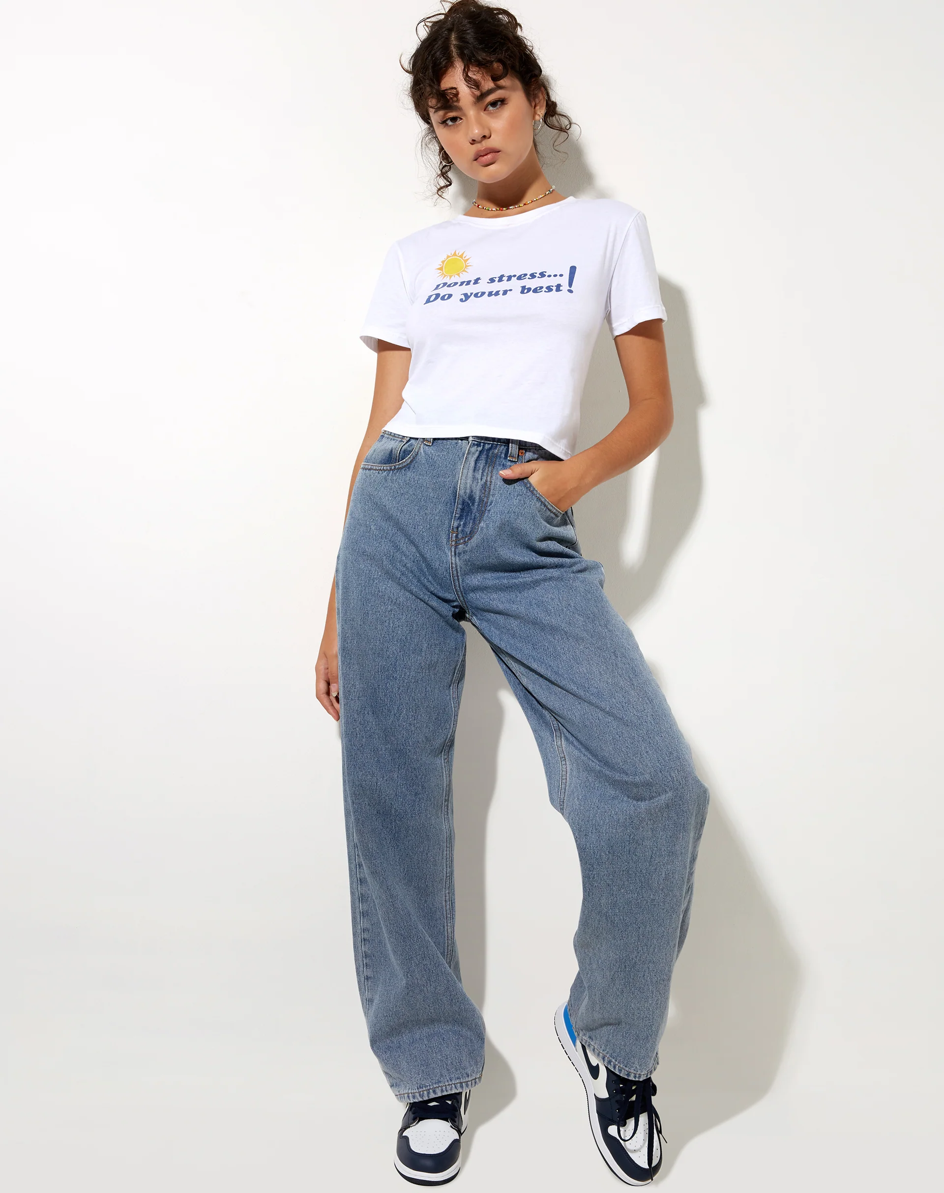 Shrunk Tee in White Don't Stress Do Your Best - Image 3