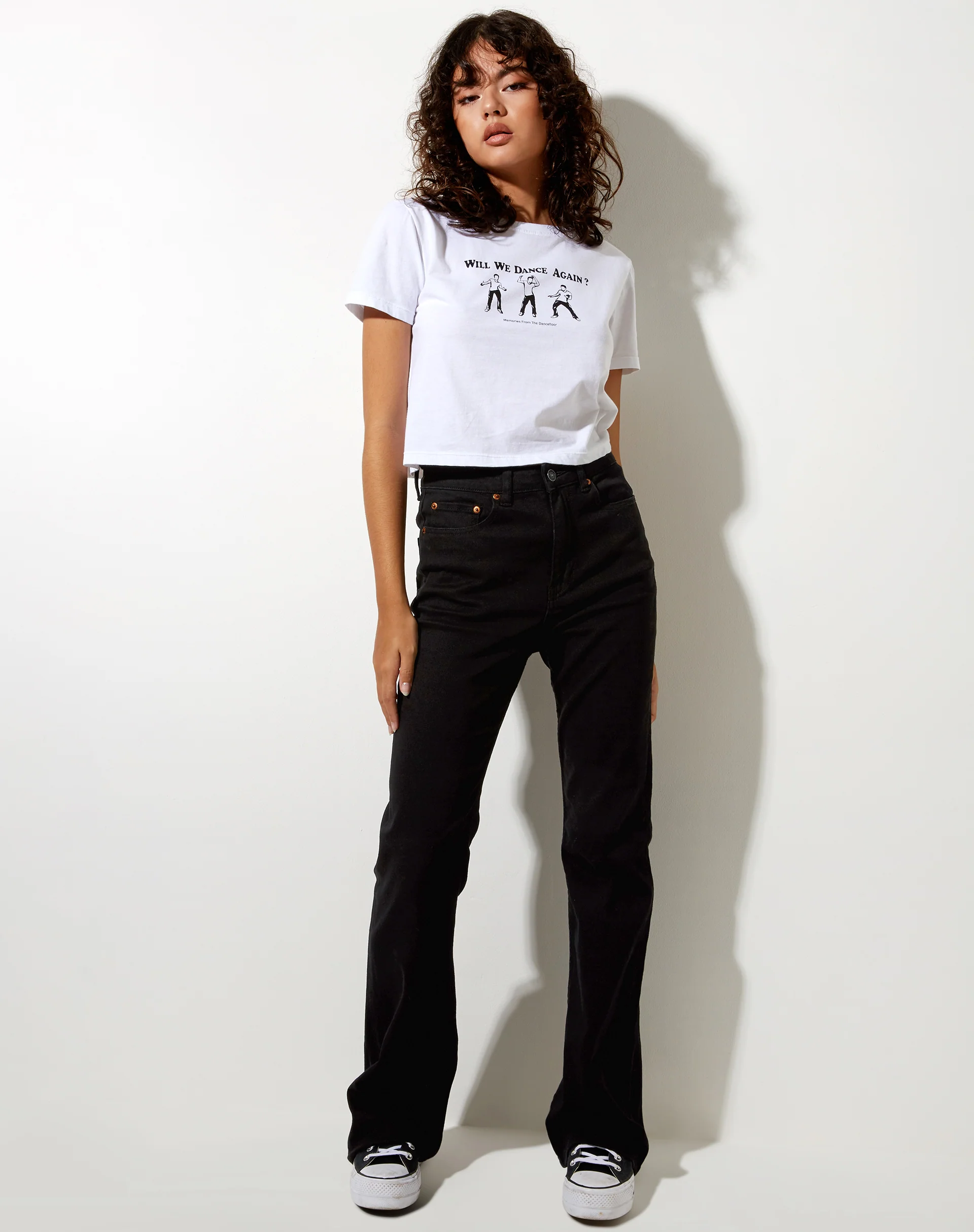 Shrunk Tee in White Will We Dance Again - Image 4