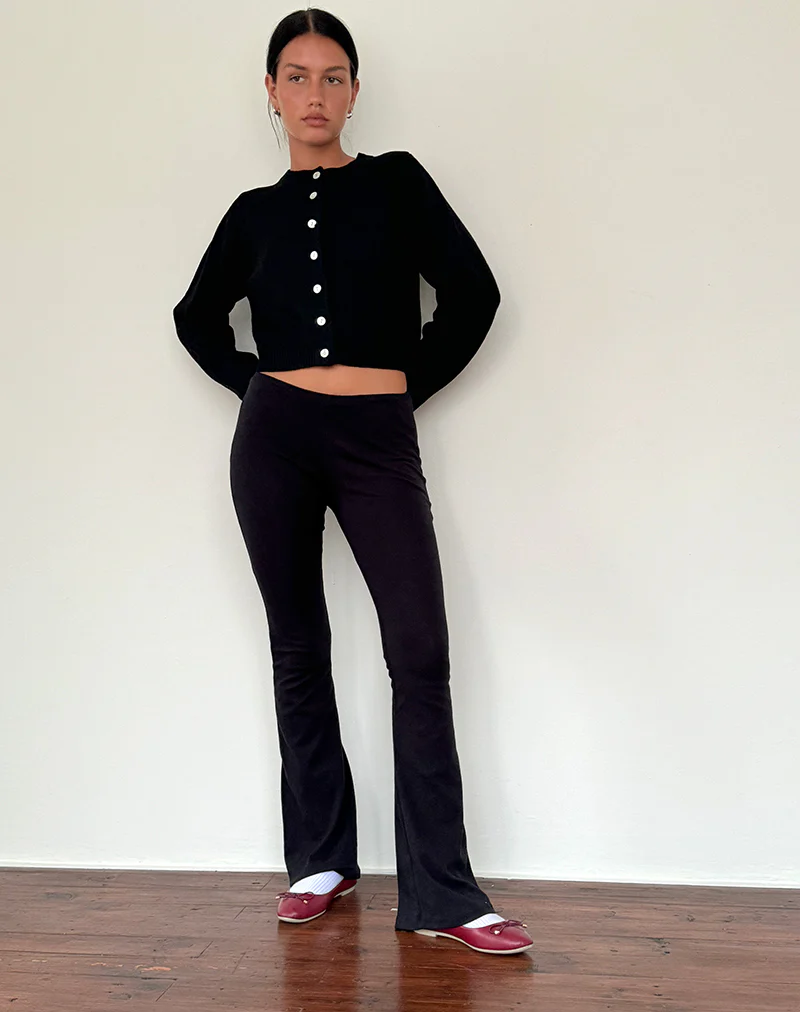 Shura Brush Knit Cardigan in Black - Image 4