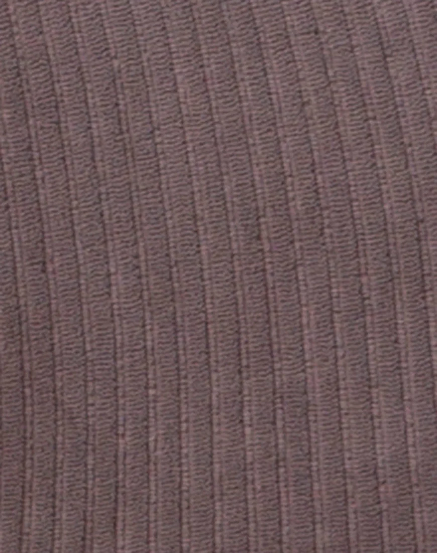 Shureen Crop Top in Mocha Rib Velvet - Image 5