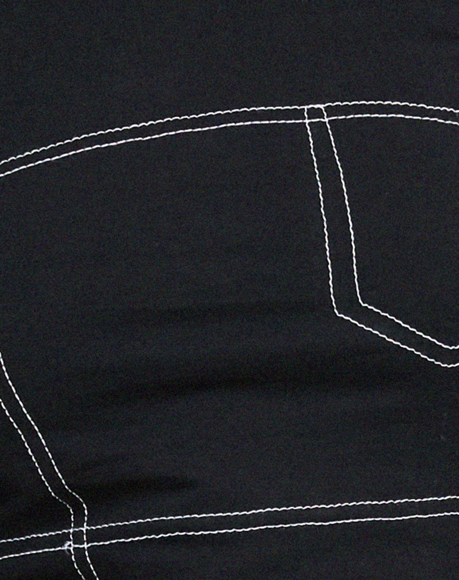 Shyla Cropped Tee in Black with White Stitch - Image 6