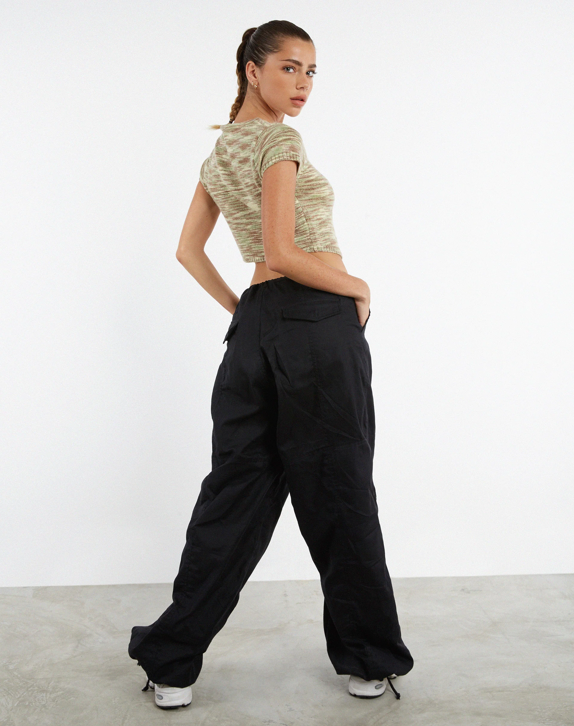 Sianda Crop Top in Mix Space Dye Khaki - Image 5