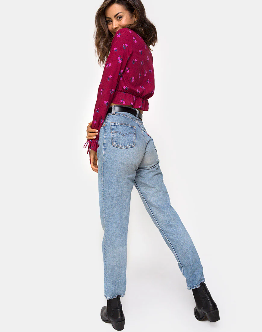 Sibel Top in Magenta Rose Pink - Image 3