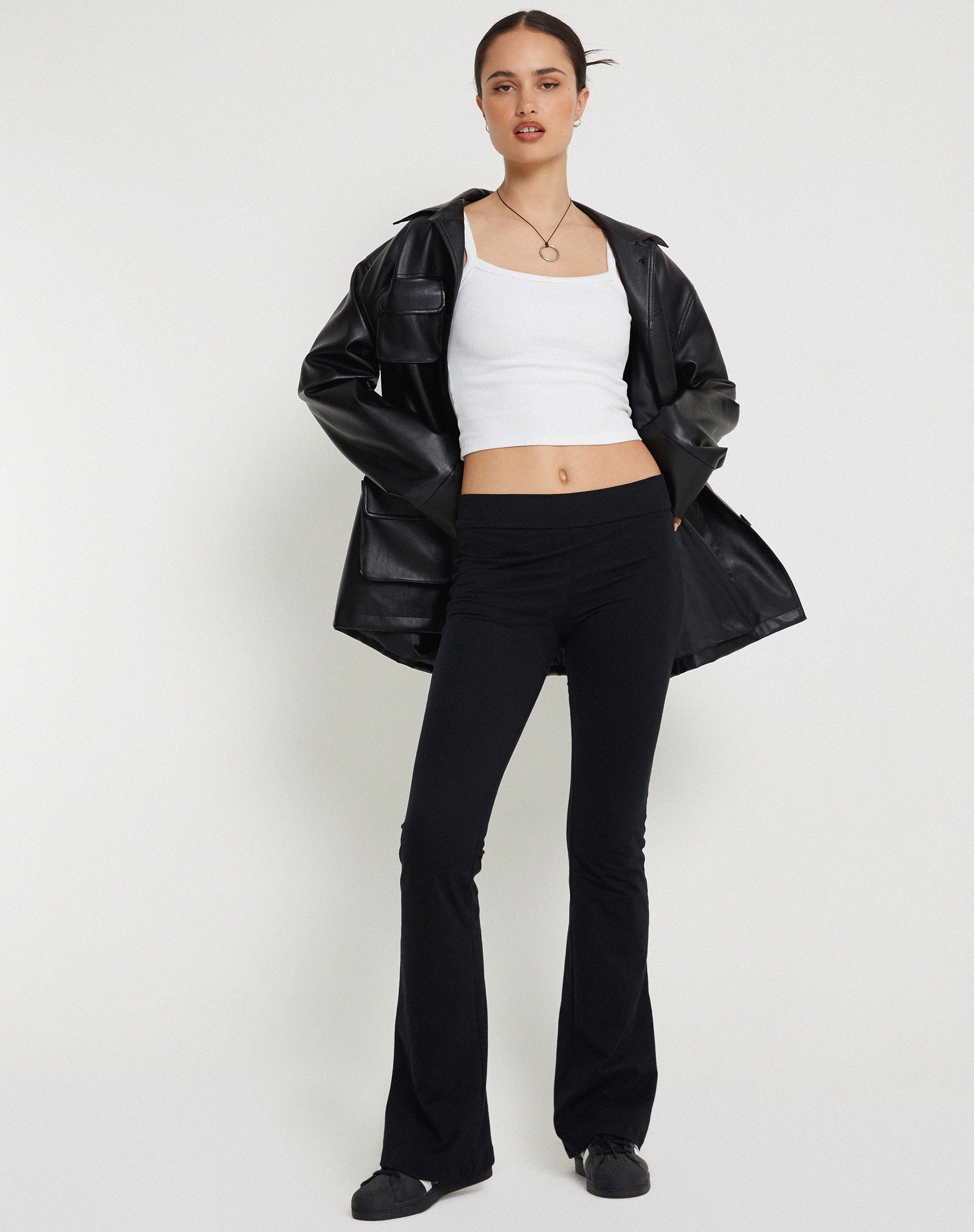 Signe Regular Bootcut Tailored Trousers in Lycra Black - Image 3