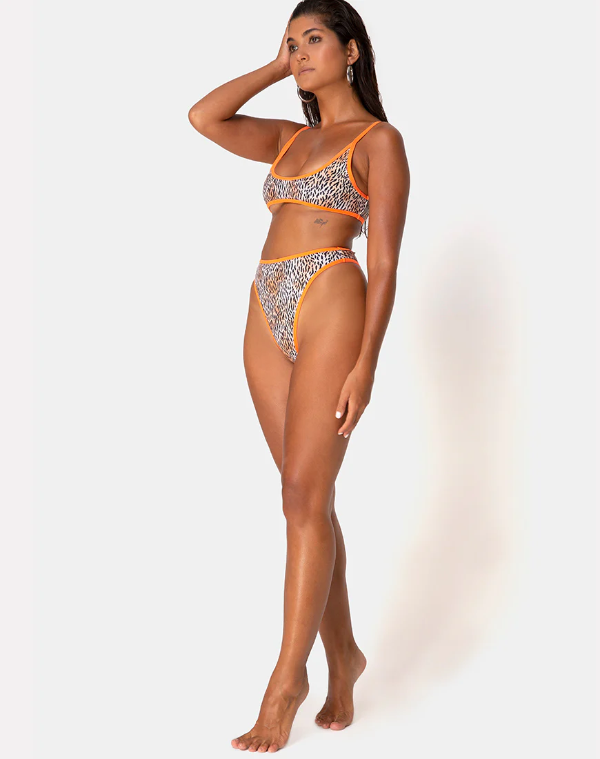 Sikila Top Bikini in Mini Tiger with Orange Binds - Image 3