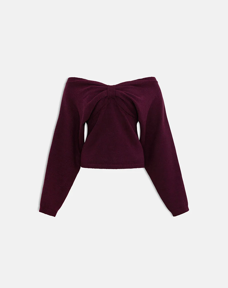 Sikuna Bow Jumper in Deep Purple - Image 5