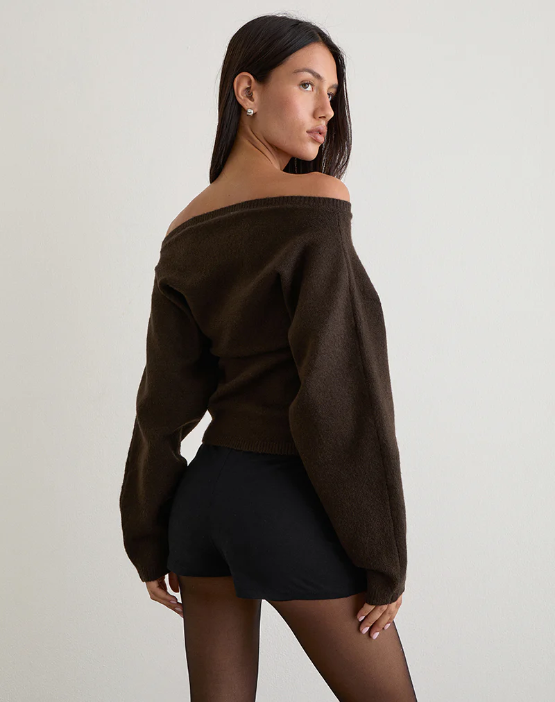Sikuna Bow Jumper in Brown - Image 5