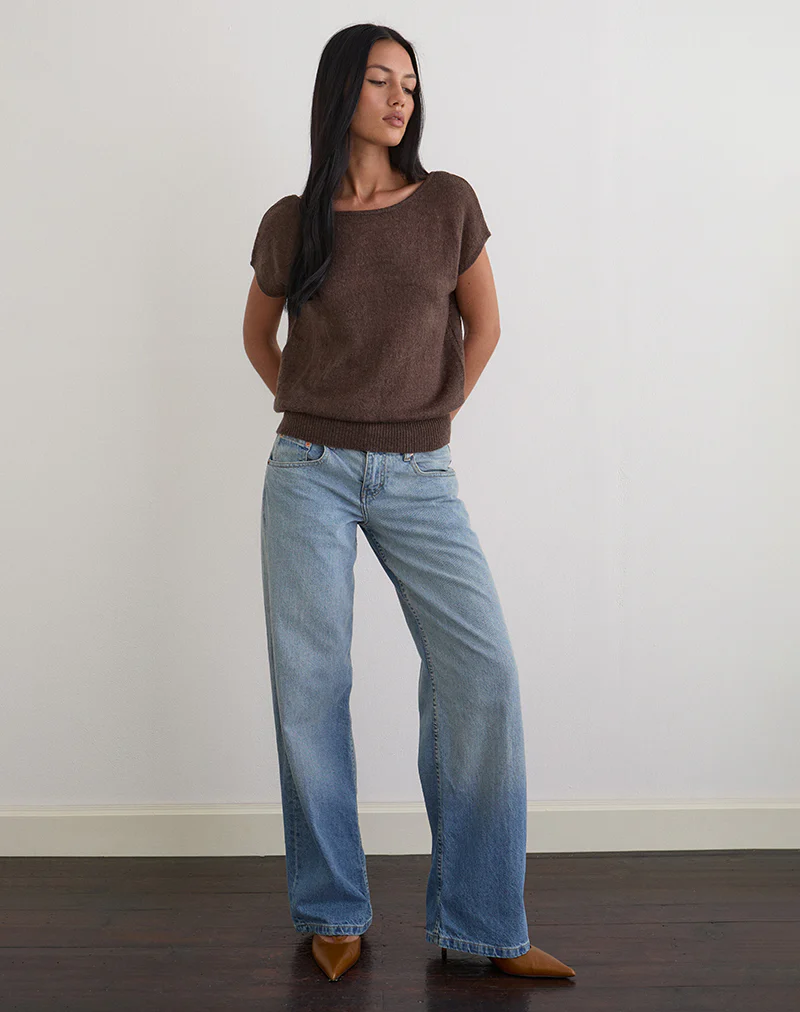 Sinda Scoopback Top in Knit Dark Chocolate - Image 3
