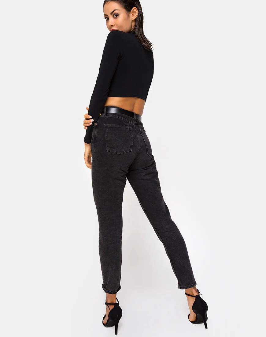 Sinex Crop Top in Black - Image 4