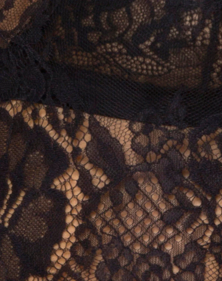 Sinhor Crop Top in Lace Black - Image 5