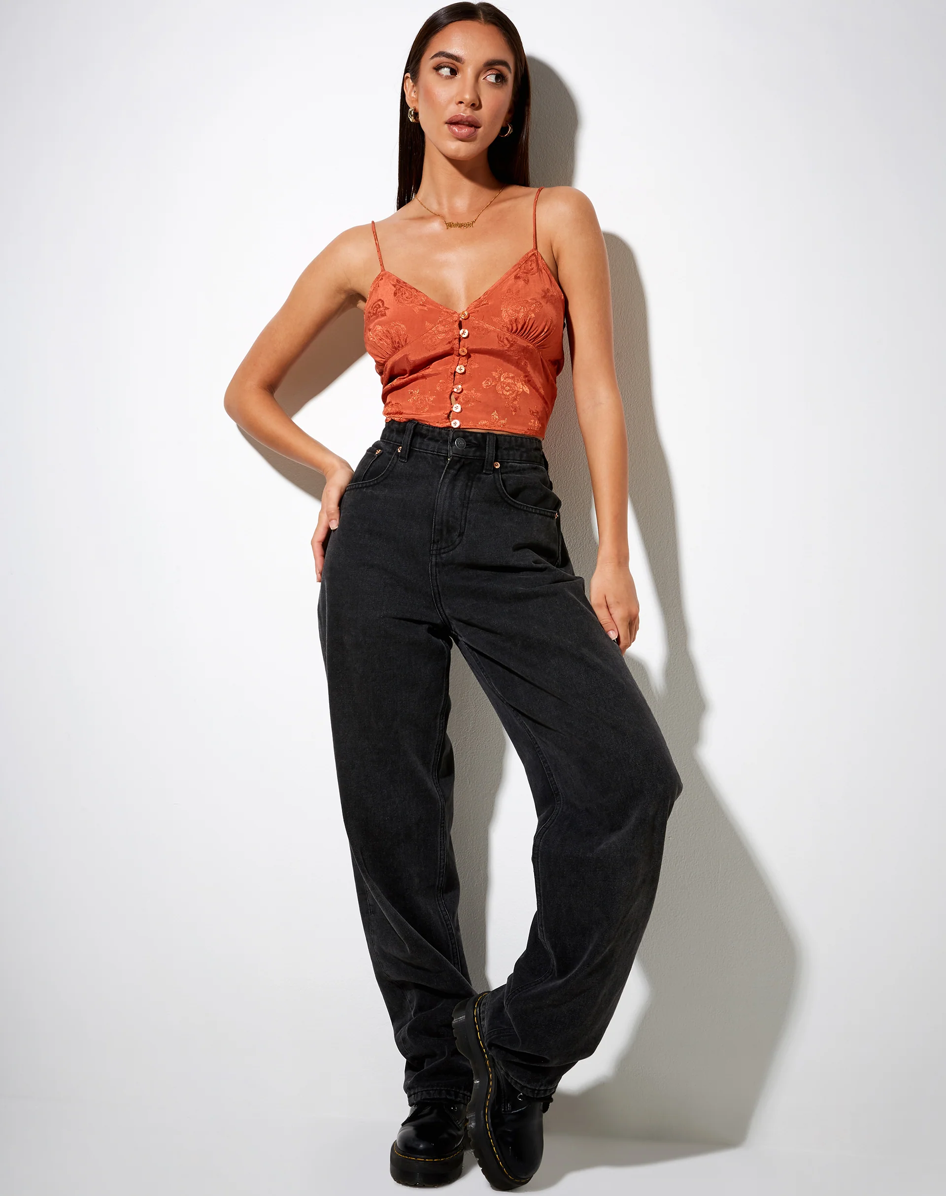 Sipa Crop Top in Satin Rose Copper - Image 4