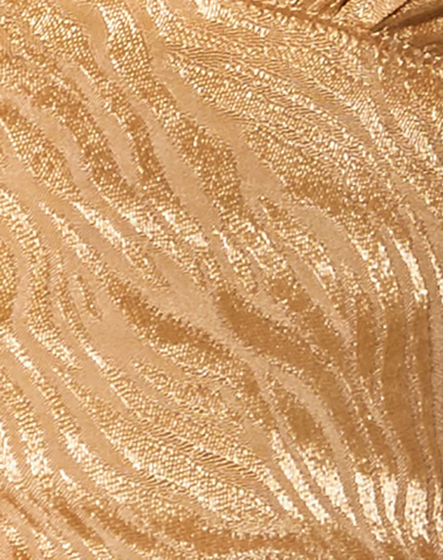 Sipa Crop Top in Satin Zebra Caramel - Image 5