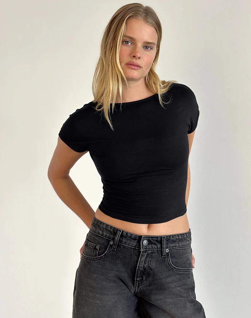 Sipang Tie Back Top in Black - Image 4