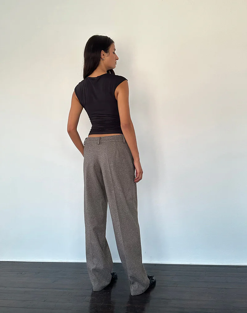 Sirkia Low Rise Tailored Trouser in Dark Brown - Image 3