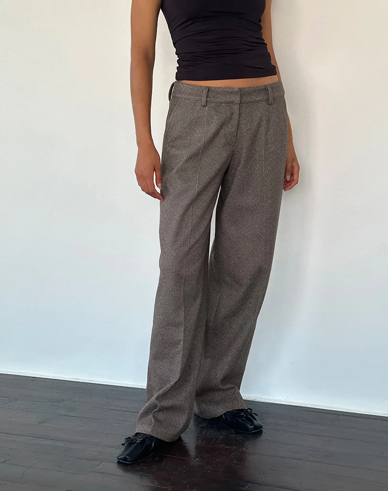 Sirkia Low Rise Tailored Trouser in Dark Brown - Image 4
