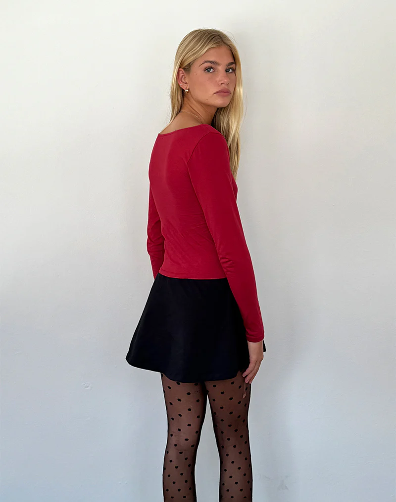 Sisil Long Sleeve Top in Adrenaline Red - Image 5