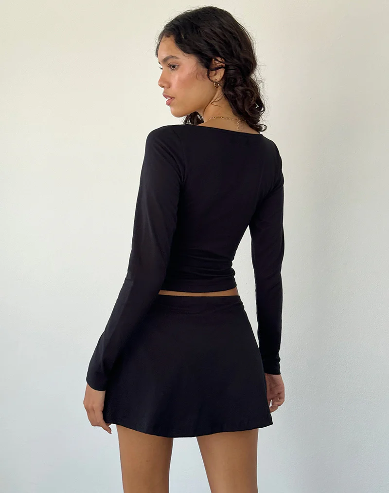 Sisil Long Sleeve Top in Black - Image 5