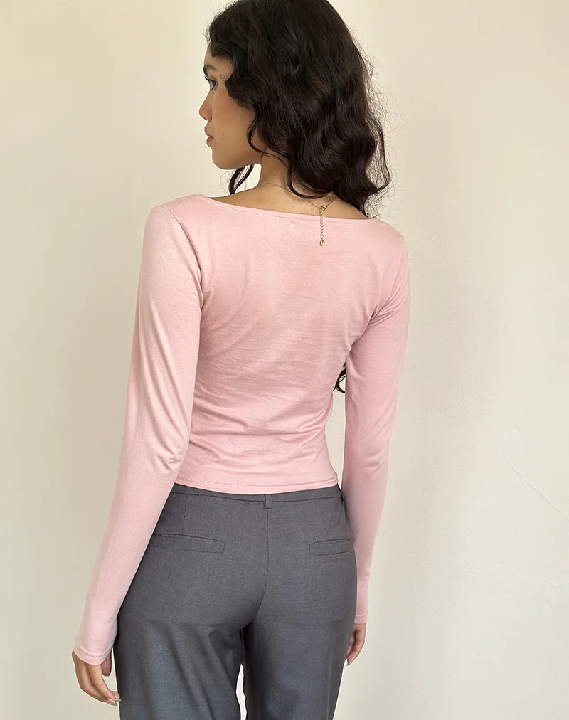 Sisil Long Sleeve Top In Pink Lady - Image 5