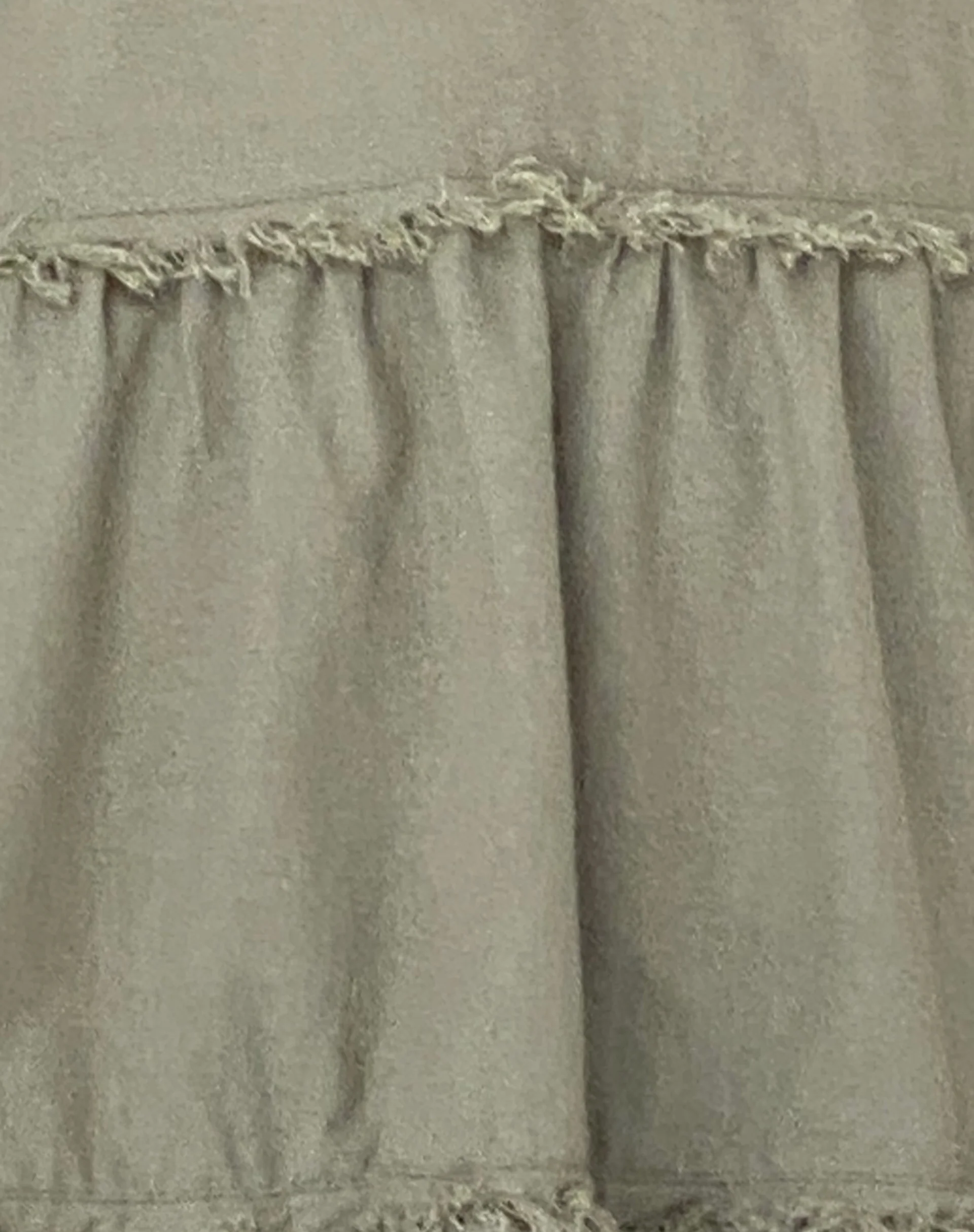 Siskae Tiered Halter Mini Dress in Slate Green Linen - Image 8