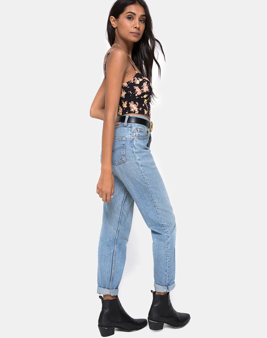 Siven Crop Top in Antique Rose Black - Image 4