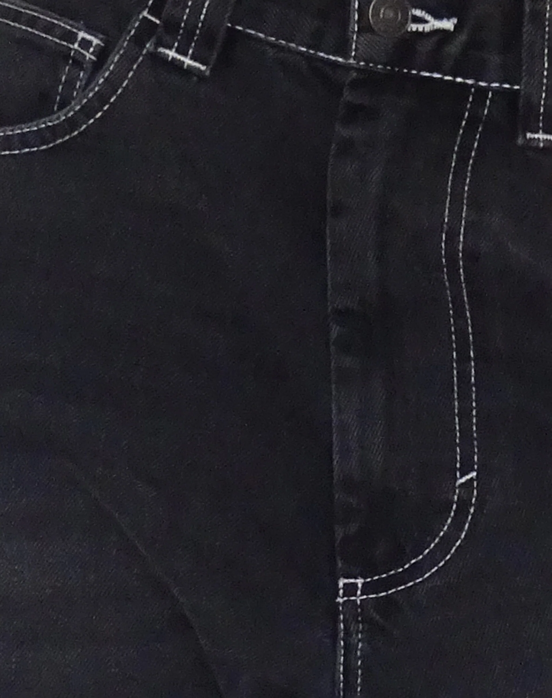 Skater Low Rise Jean in Vintage Black with White Top Stitch - Image 6