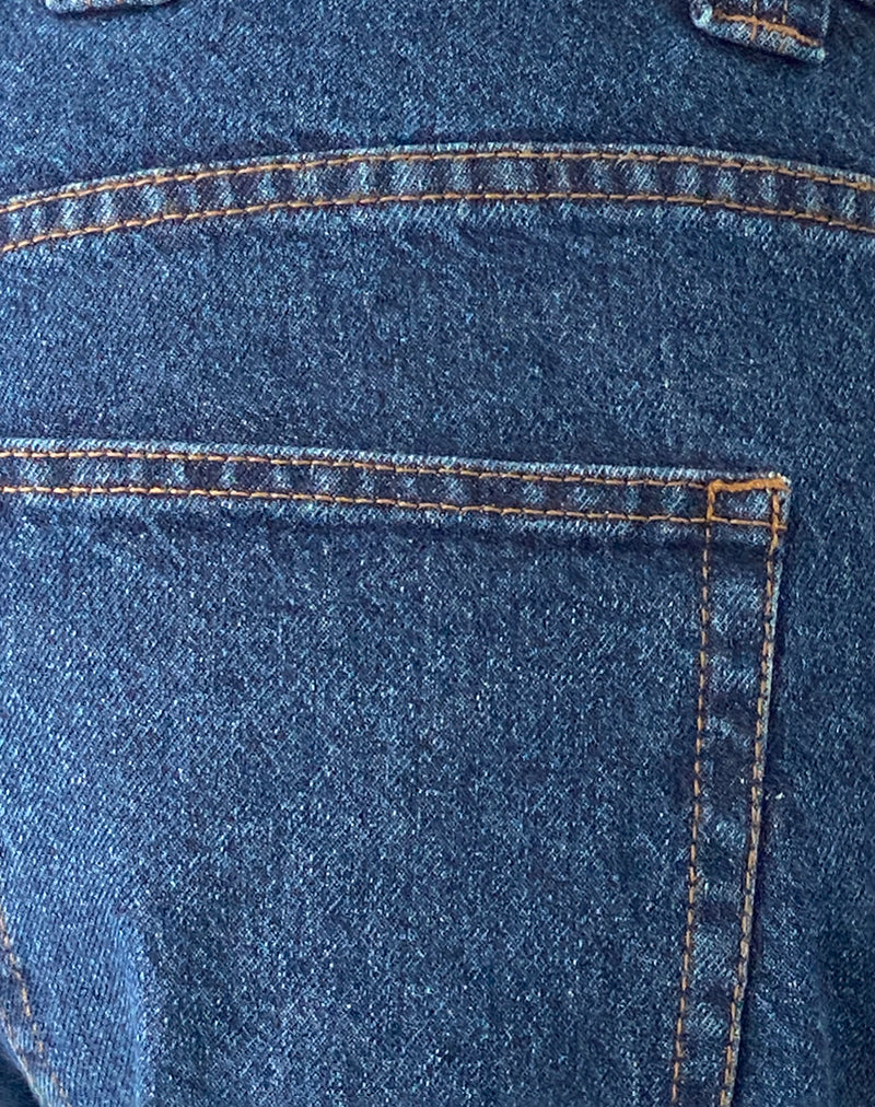 Low Rise Denim Skater Short in Core Blue Stone - Image 6