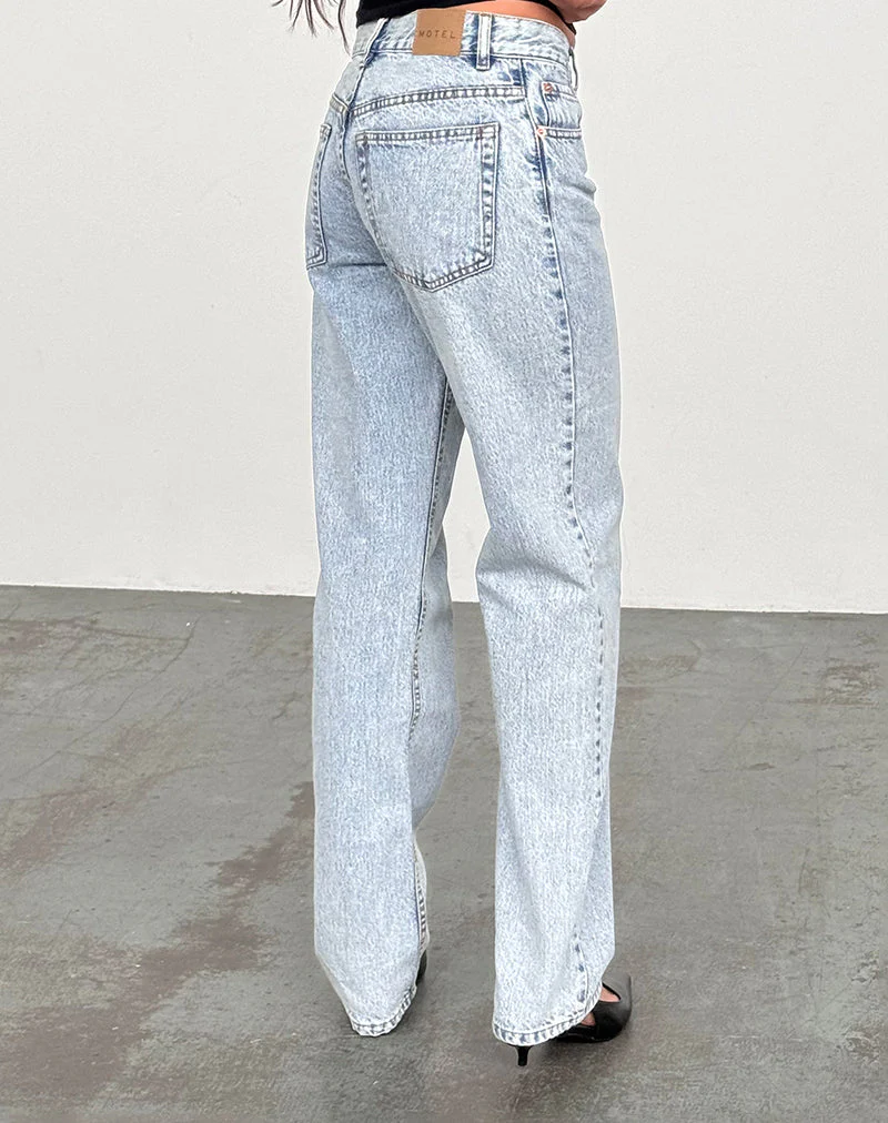Mid Rise Slim Parallel Jeans in 80's Light Wash - Image 4