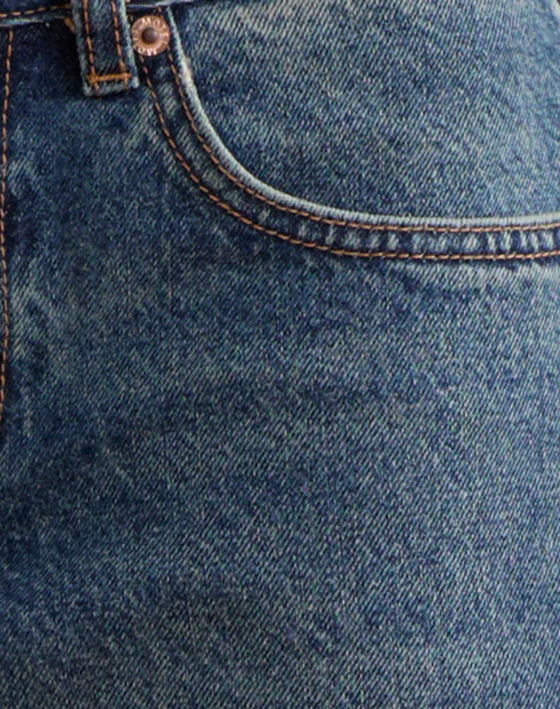 Low Rise Slouchy Flare Jeans in Steel Blue - Image 8