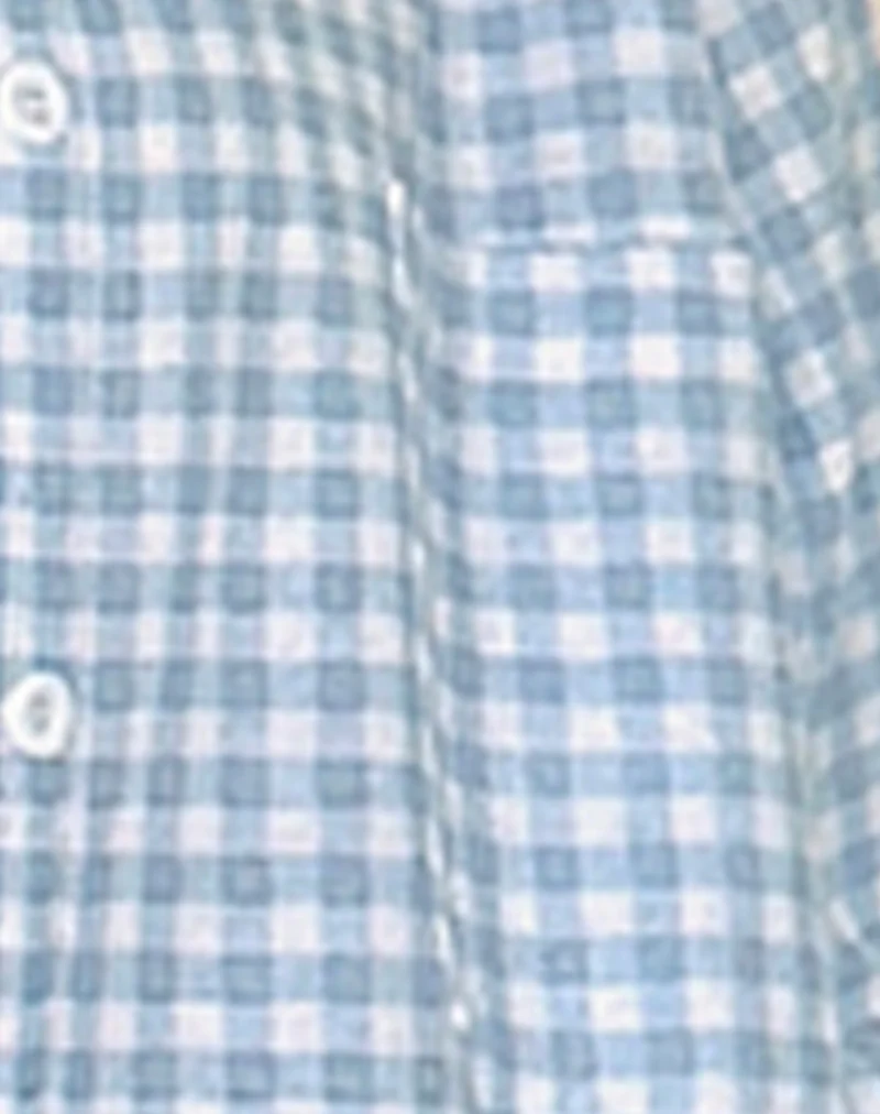 Smith Oversized Shirt in Blue Gingham - Image 5