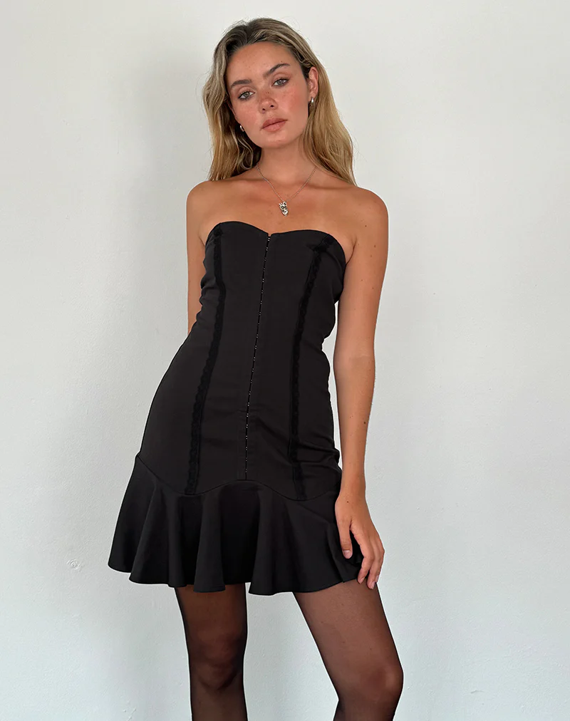 Snana Mini Dress in Tailoring Black - Image 2