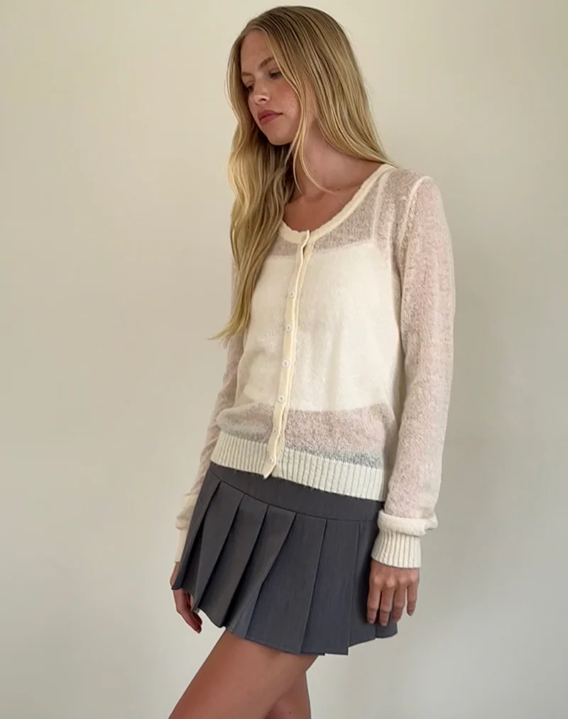 Solana Light Knit Cardigan in Ivory - Image 5