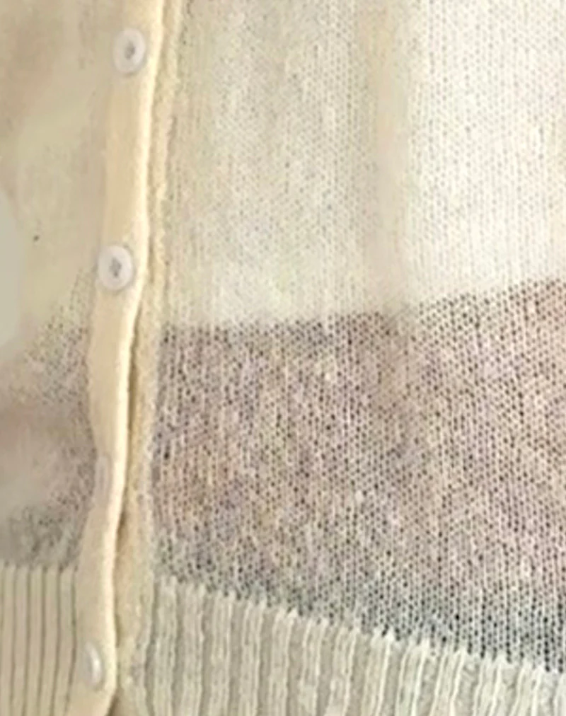 Solana Light Knit Cardigan in Ivory - Image 6