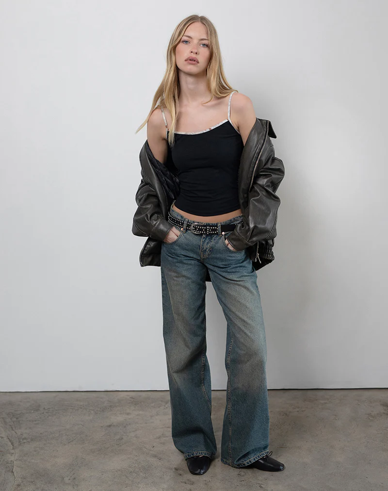 Solani Top in Black with Bambi Animal Binding - Image 4