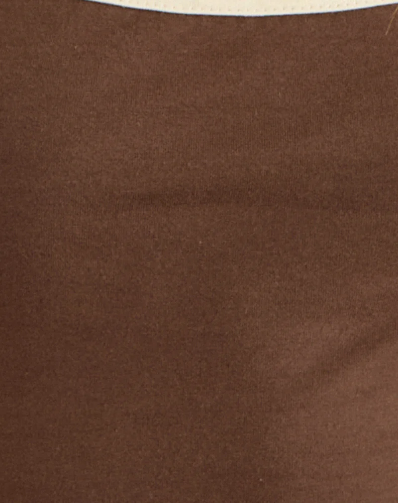 Solani Top in Cocoa Brown with Buttermilk Binding - Image 6