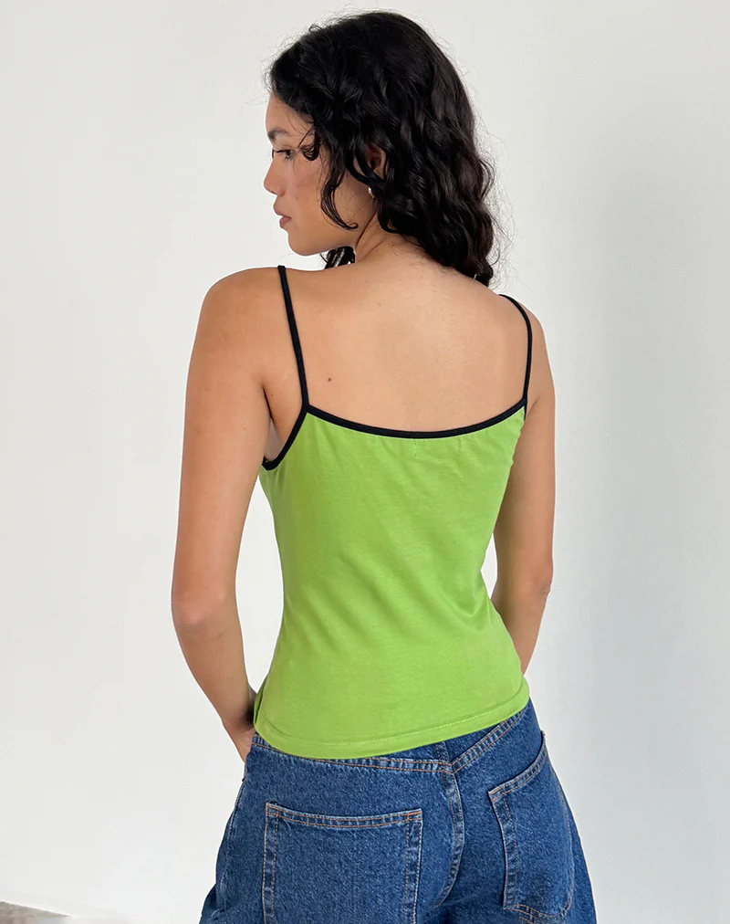 Solani Top in Wasabi with Black Binding - Image 4