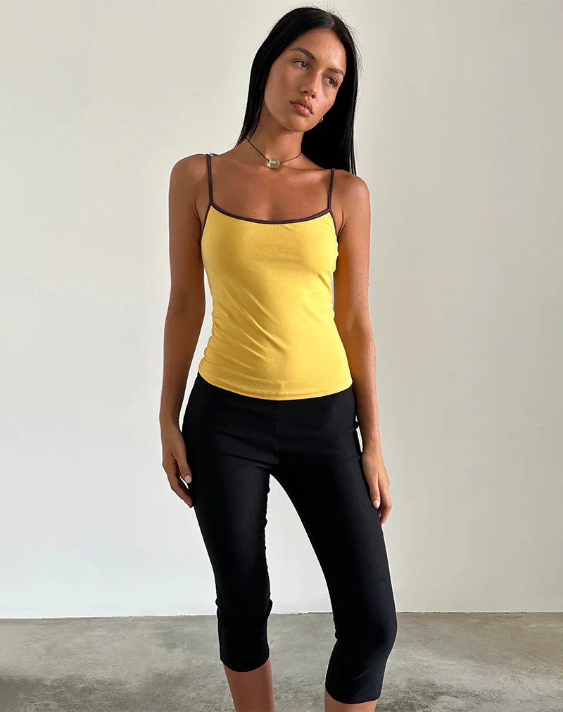 Solani Top in Yellow May with Deep Mahogany Binding - Image 3