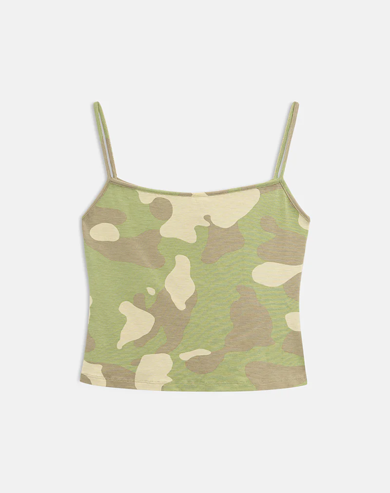 Solay Cami Top in Blurry Camo Khaki - Image 6